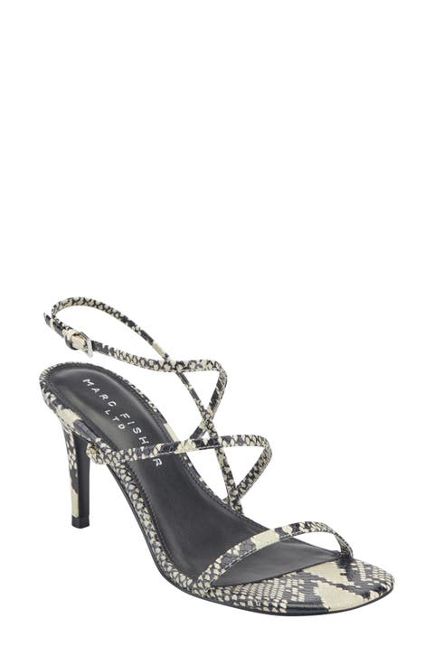 Densi Snakeskin Embossed Strappy Sandal (Women)