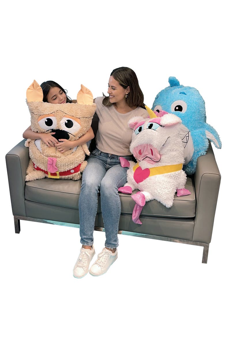 Shamzees Unicorn White & Purple Plush Pillow Cover, Alternate, color, Multicolored