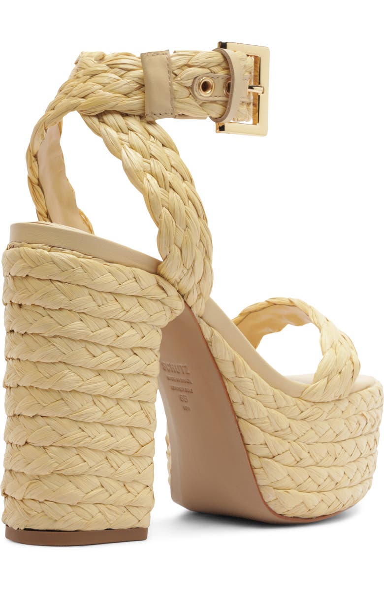 Schutz Ayana Ankle Strap Platform Sandal, Alternate, color, Palha/ Natural Nibs