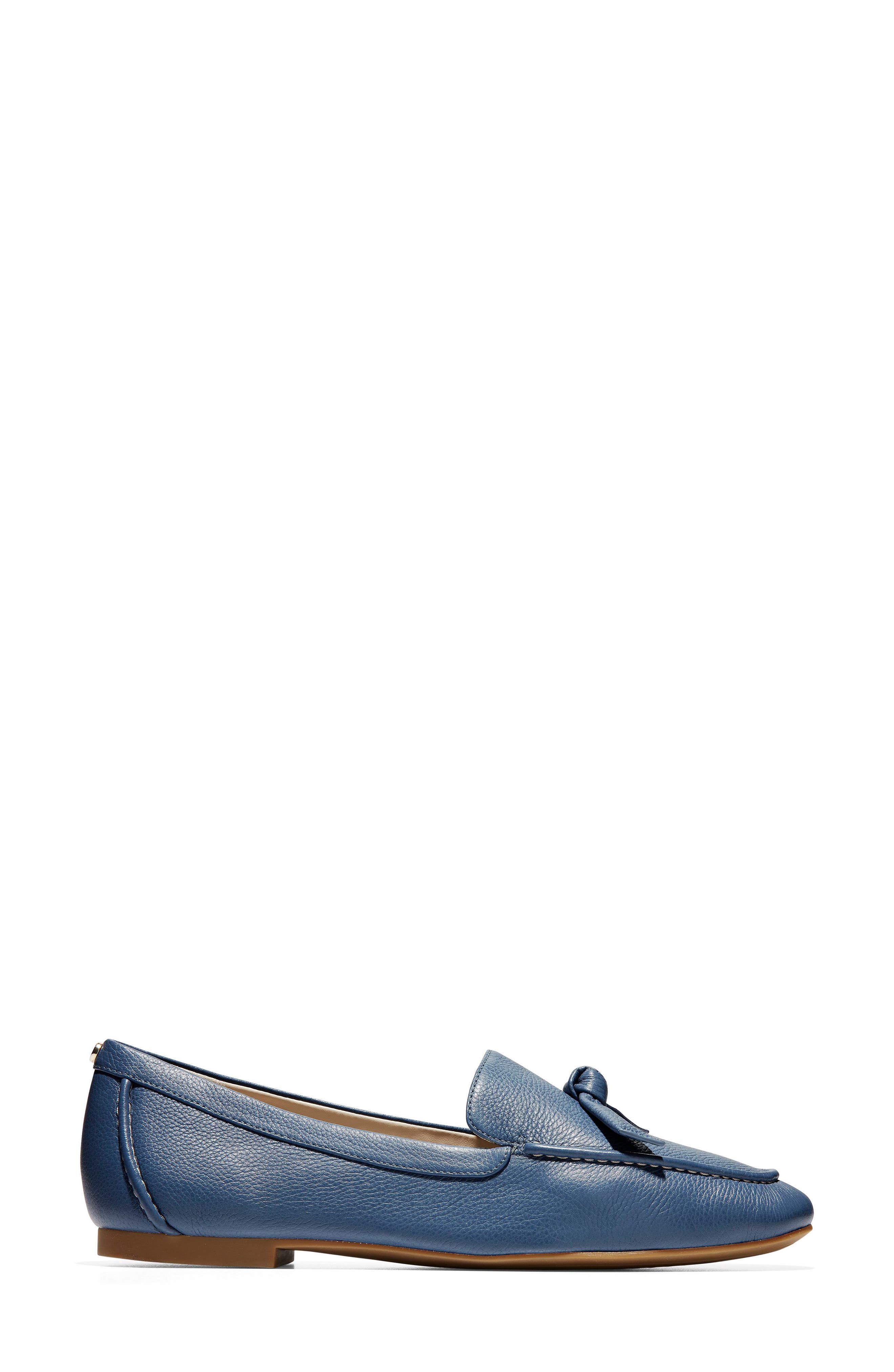 Caddie Bow Loafer, Alternate, color, VINTAGE INDIGO LEATHER