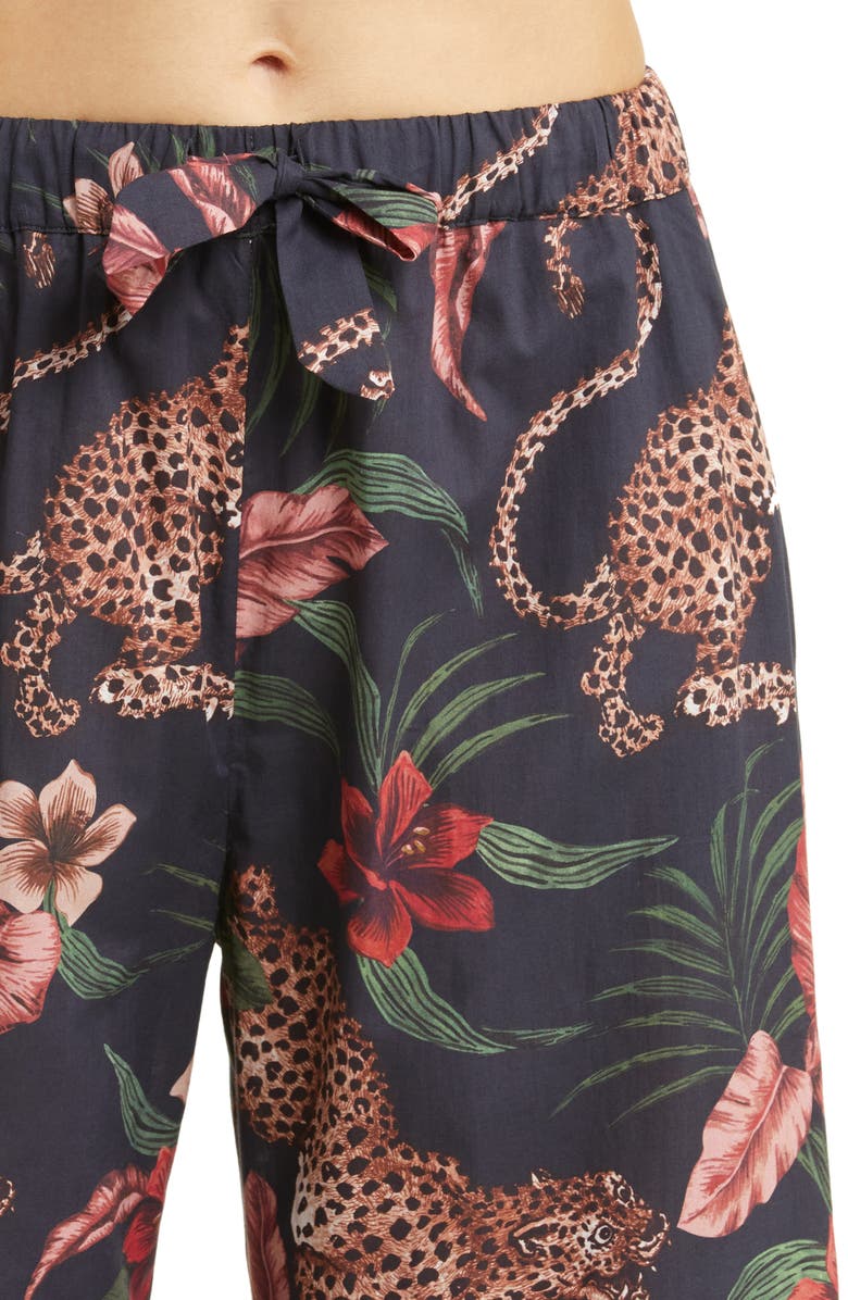 Desmond & Dempsey Cheetah Floral Cotton Cami Pajamas, Alternate, color, 