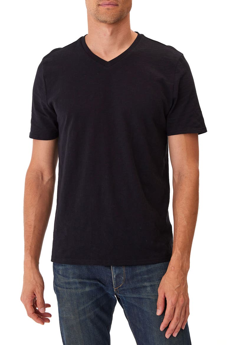 V-Neck Organic Cotton T-Shirt, Main, color, BLACK