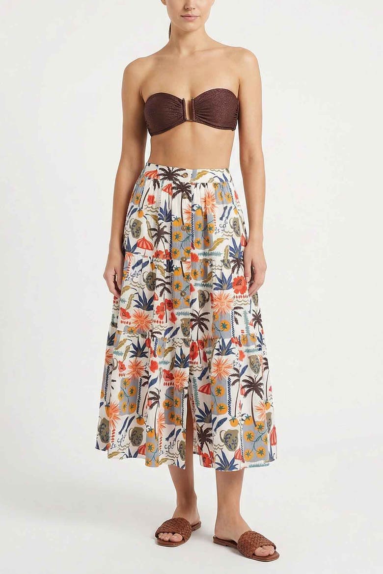 Joanna Tiered Maxi Skirt, Alternate, color, Riviera