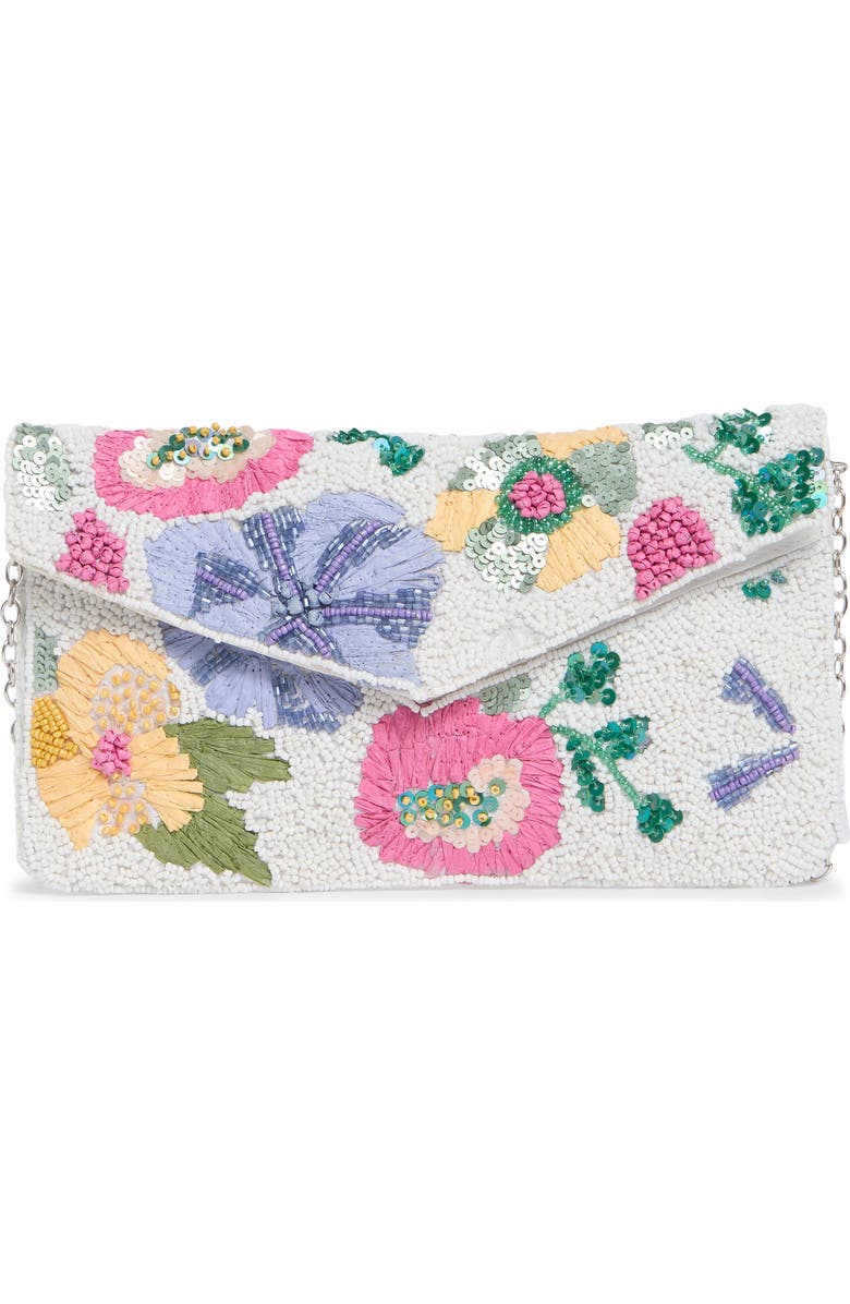 Collection XIIX Floral Beaded Envelope Clutch, Main, color, Floral