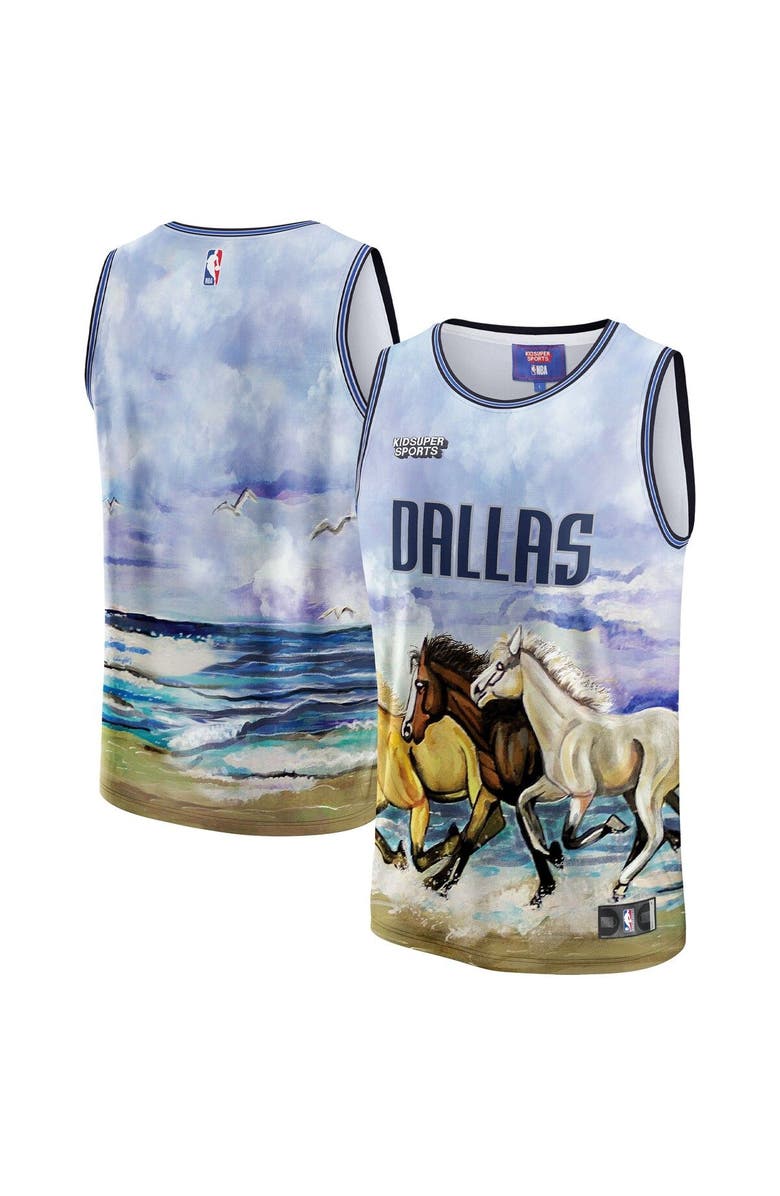 NBA X KIDSUPER Unisex NBA & KidSuper Studios by Fanatics Blue Dallas Mavericks Hometown Jersey, Main, color, Blue