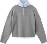 MANGO Quarter Zip Turtleneck Sweater