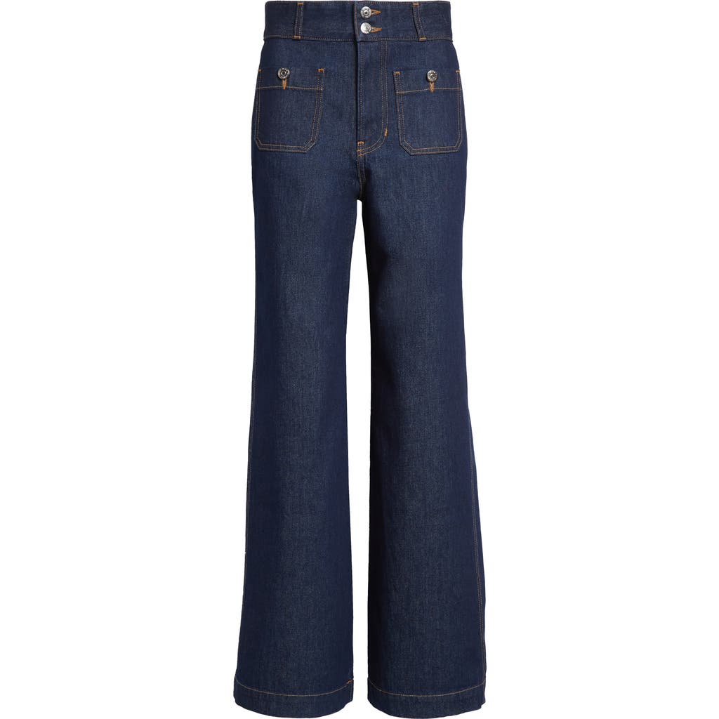 Veronica Beard Taylor High Waist Flare Jeans In Blue