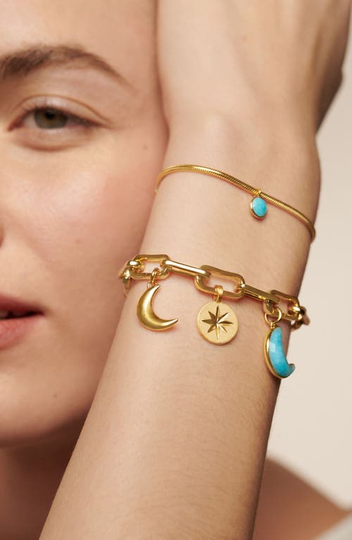 Monica Vinader X Fei Crescent Moon Pendant Charm In Gold Vermeil