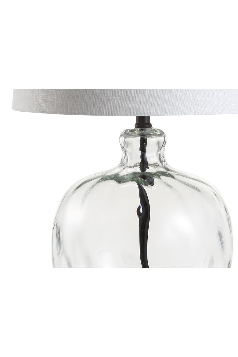 Rae 26.5" Glass/Metal LED Table Lamp, Clear/Black, Alternate, color, Clear/black