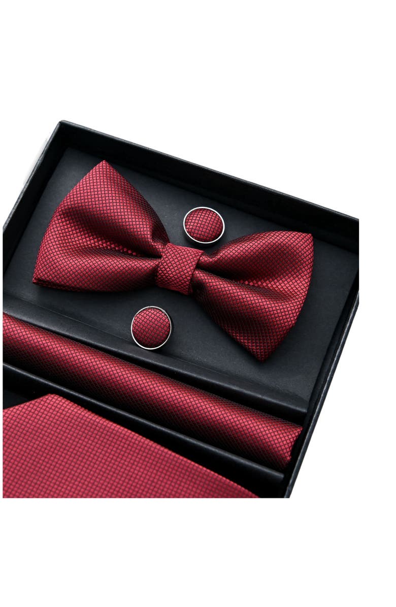 MOUSTACHE Crosshatch Tie Set, Alternate, color, Red