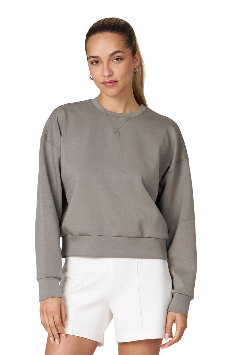 Rebody Active Essential Scuba Knit Crewneck Sweatshirt, Main, color, Desert Sage