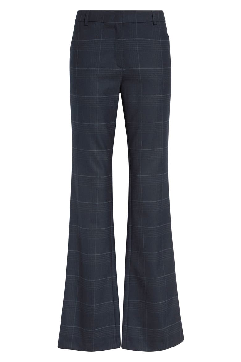 Galante Plaid Wool Blend Straight Leg Pants, Alternate, color, NAVY