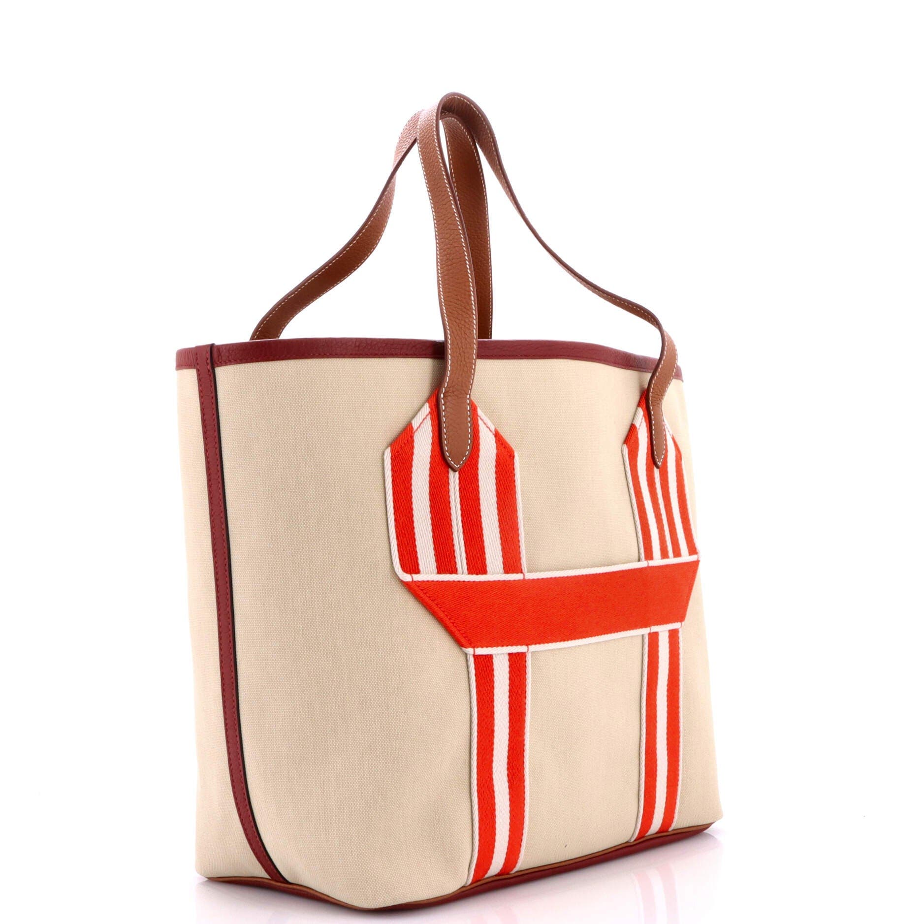 Pursangle Tote Canvas with Leather, Alternate, color, Beige