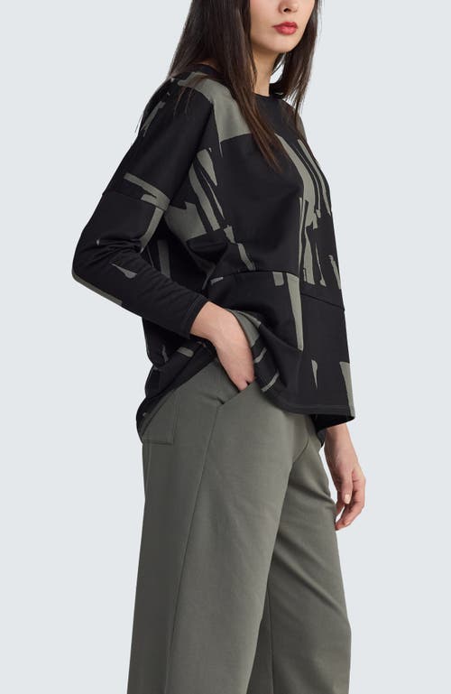 Luukaa Marilla Printed Pocket Tunic In Black
