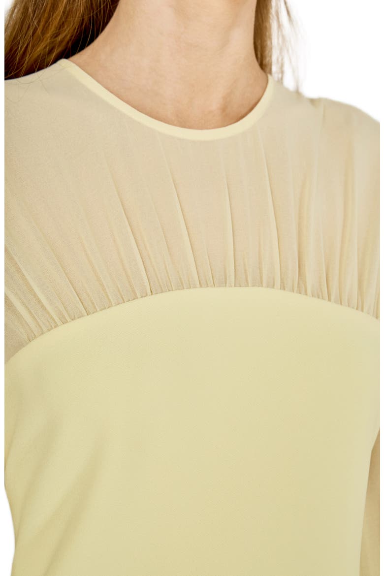 Long Sleeve Mixed Media Minidress, Alternate, color, BUTTER