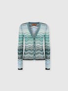 Missoni Cardigan In Viscose Chevron Lamé With Sequins