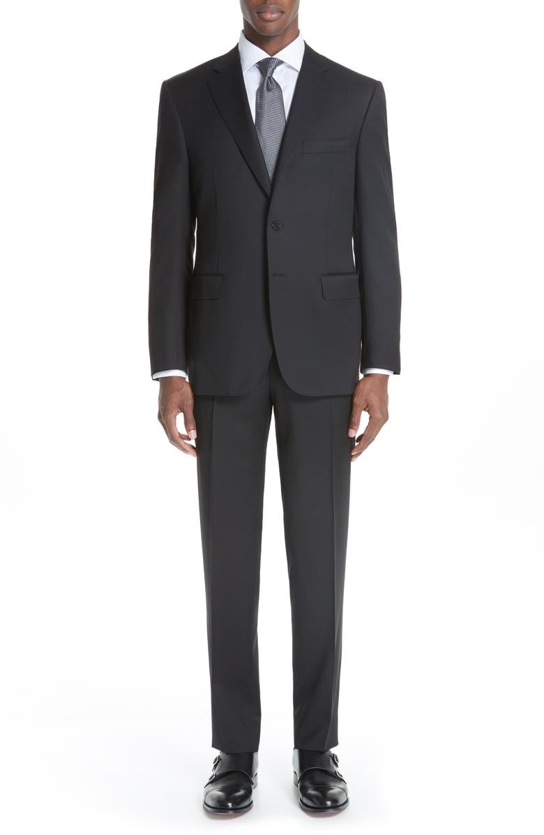 Canali Classic Fit Wool Suit, Main, color, Black