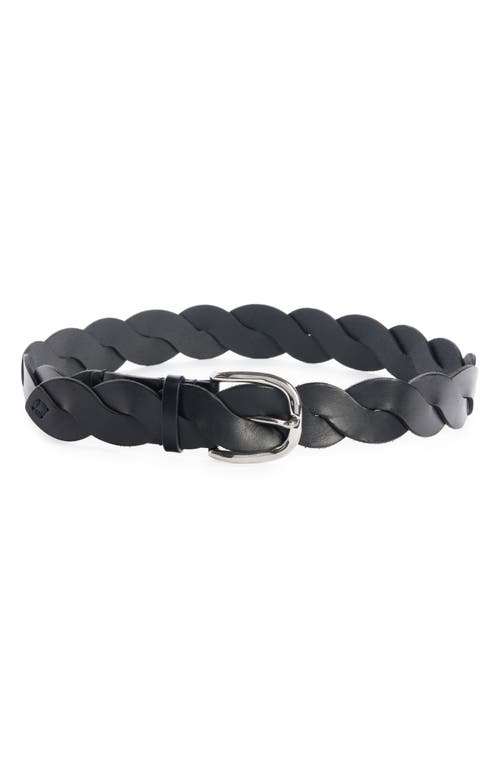 Isabel Marant Zigza Woven Leather Belt In Black/silver Bksi