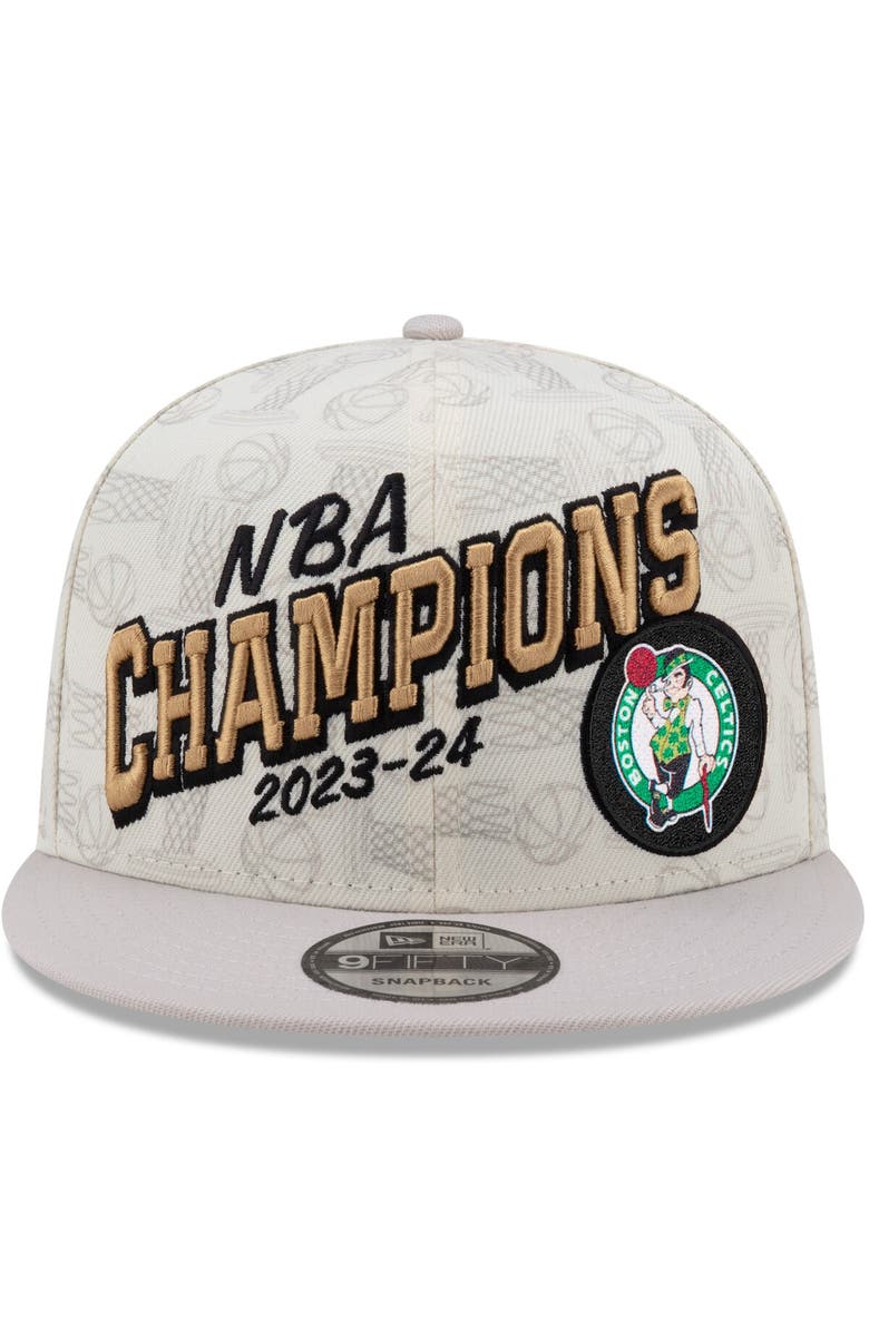 New Era Men's New Era Cream Boston Celtics 2024 NBA Finals Champions Locker Room 9FIFTY Snapback Hat, Alternate, color, 