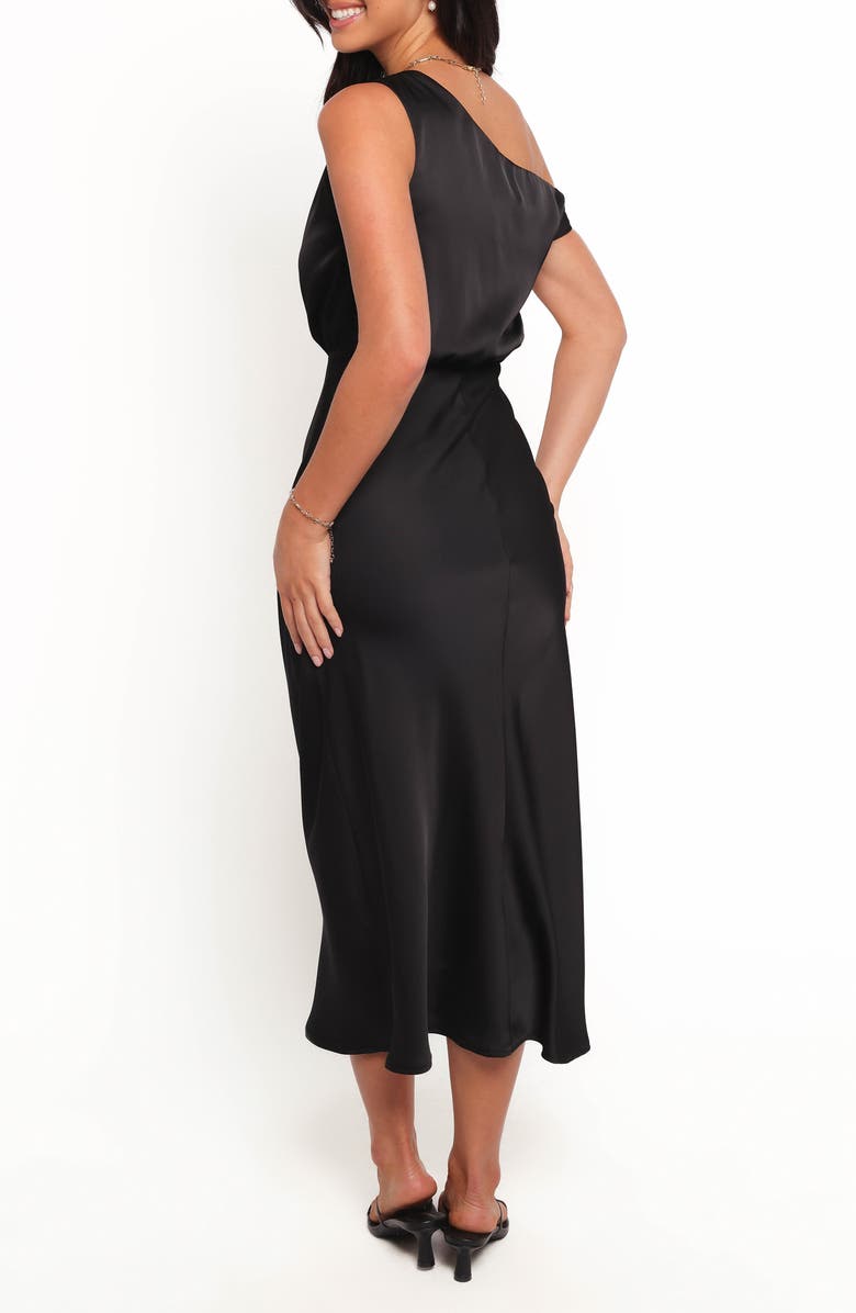 Petal & Pup Clare One-Shoulder Midi Dress, Alternate, color, Black