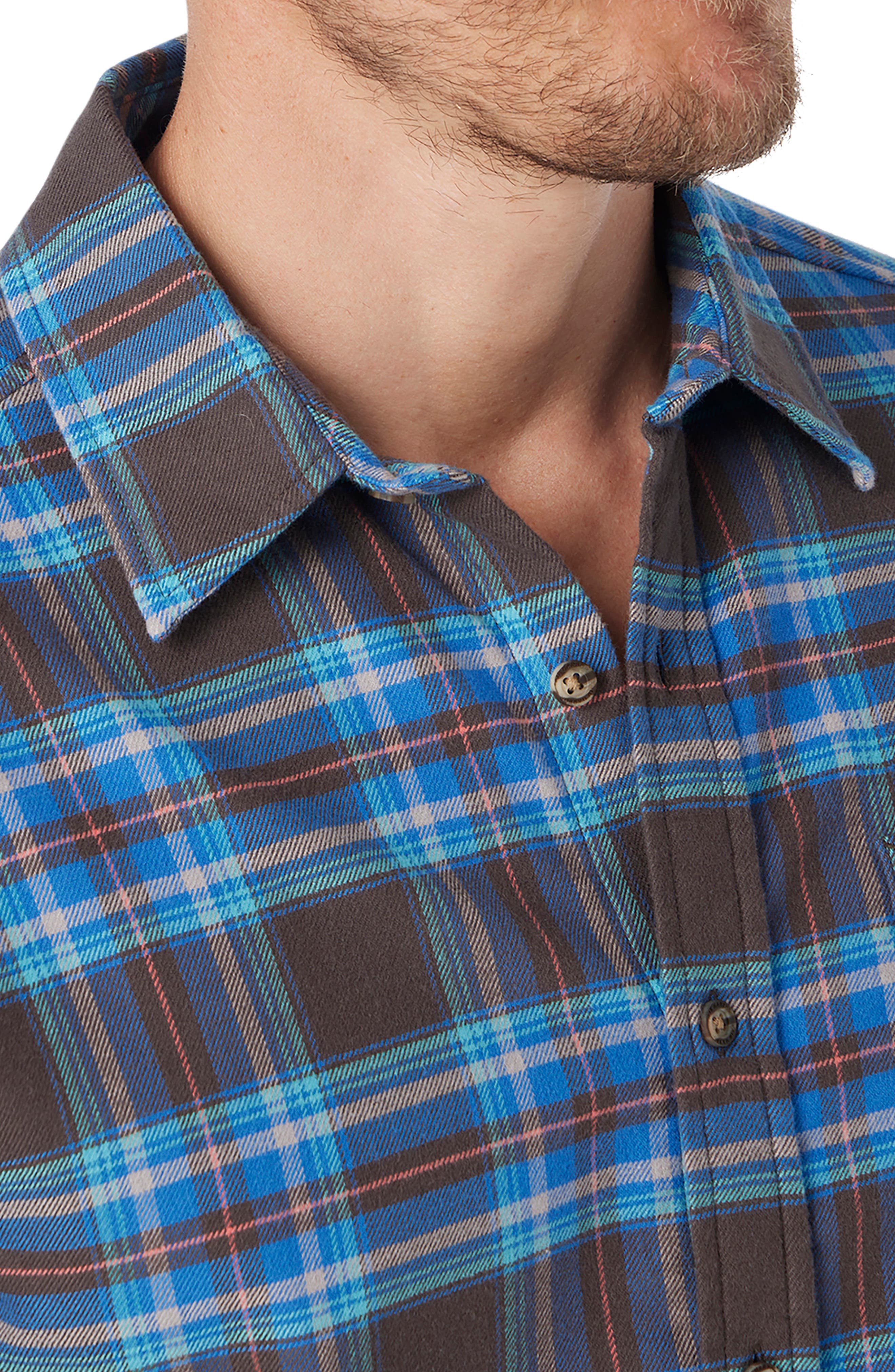 Plaid Lightweight Flannel Button-Up Shirt - image 4