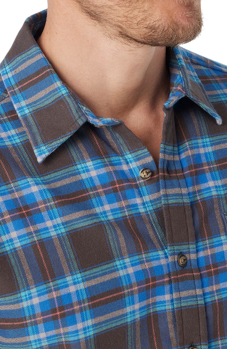 Fair Harbor Plaid Lightweight Flannel Button-Up Shirt, Alternate, color, Stream Blue Plaid