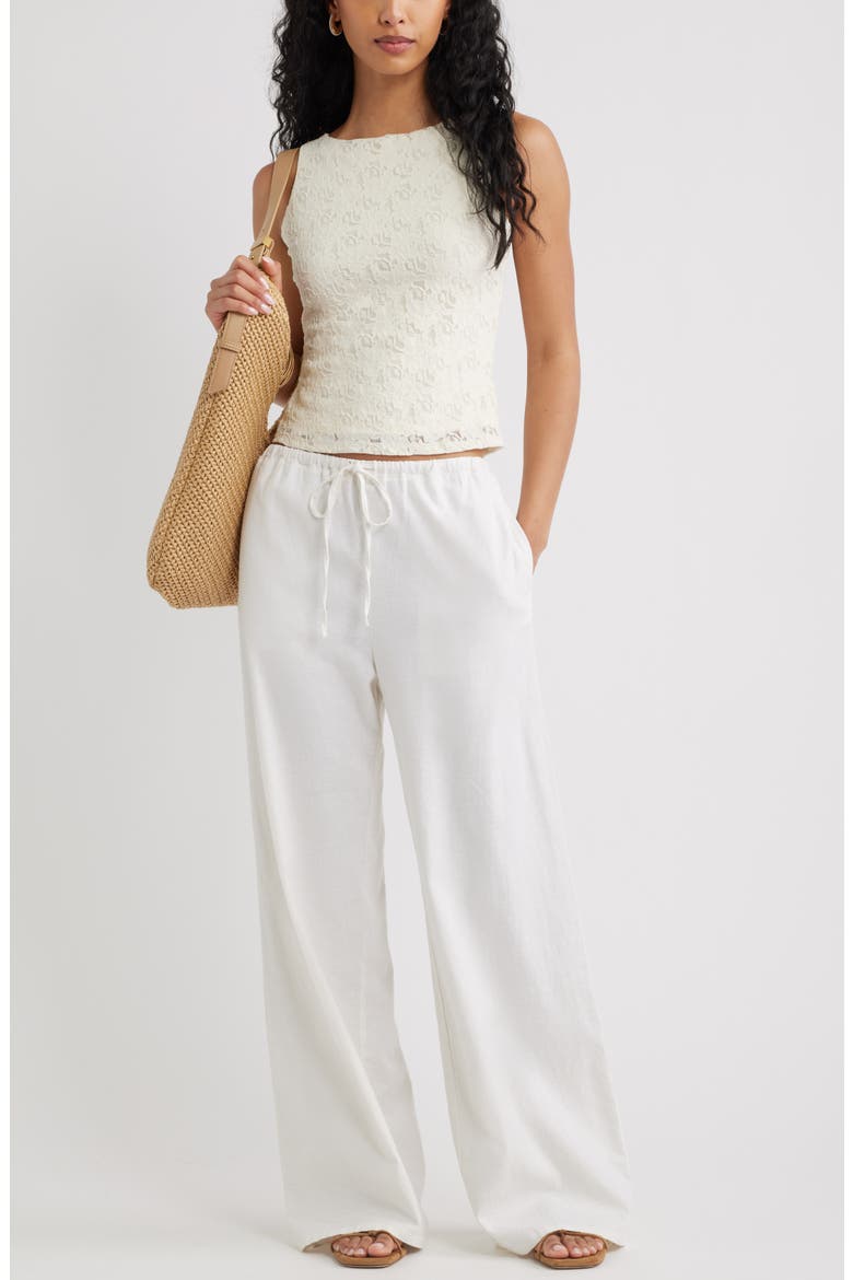 Sleeveless Lace Shell, Alternate, color, IVORY