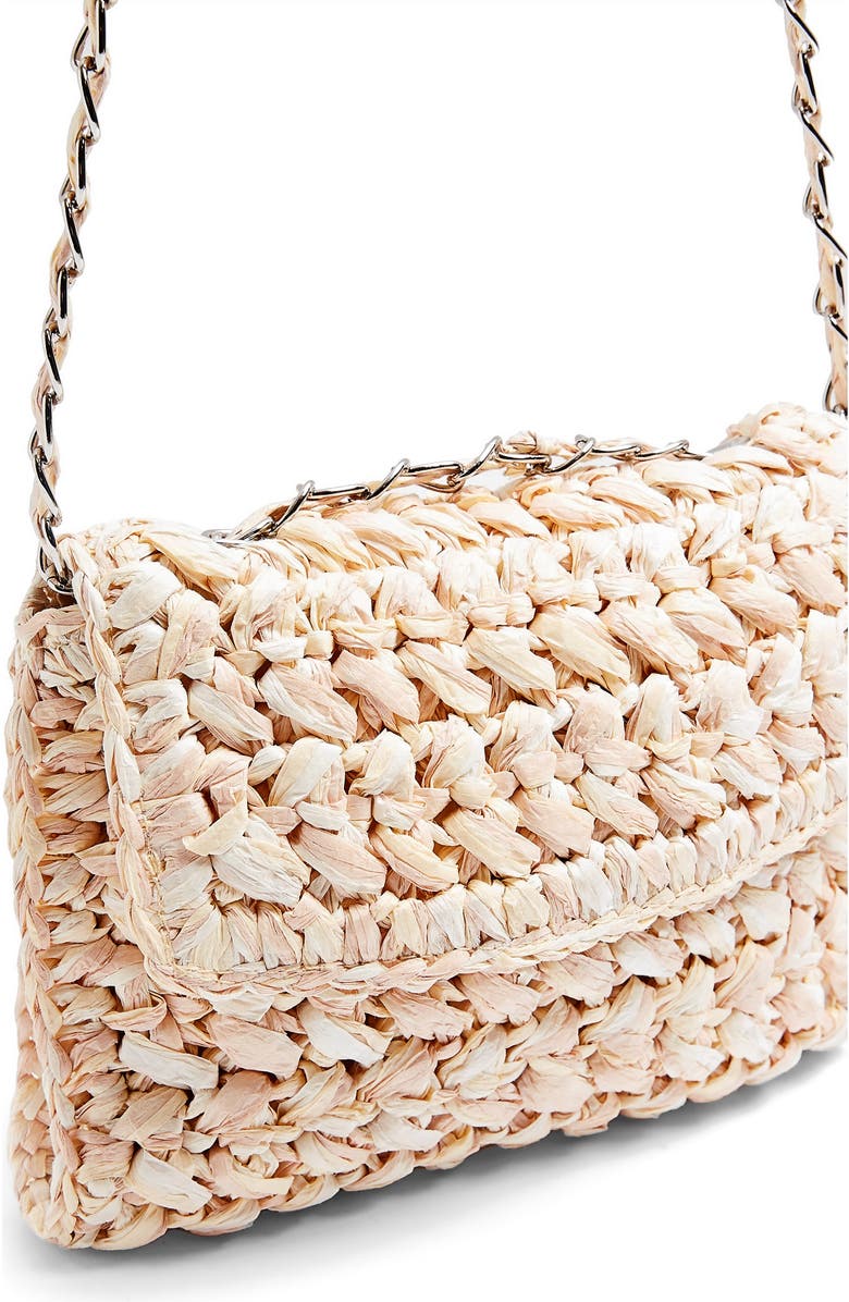 Topshop Fiji Woven Straw Shoulder Bag, Alternate, color,