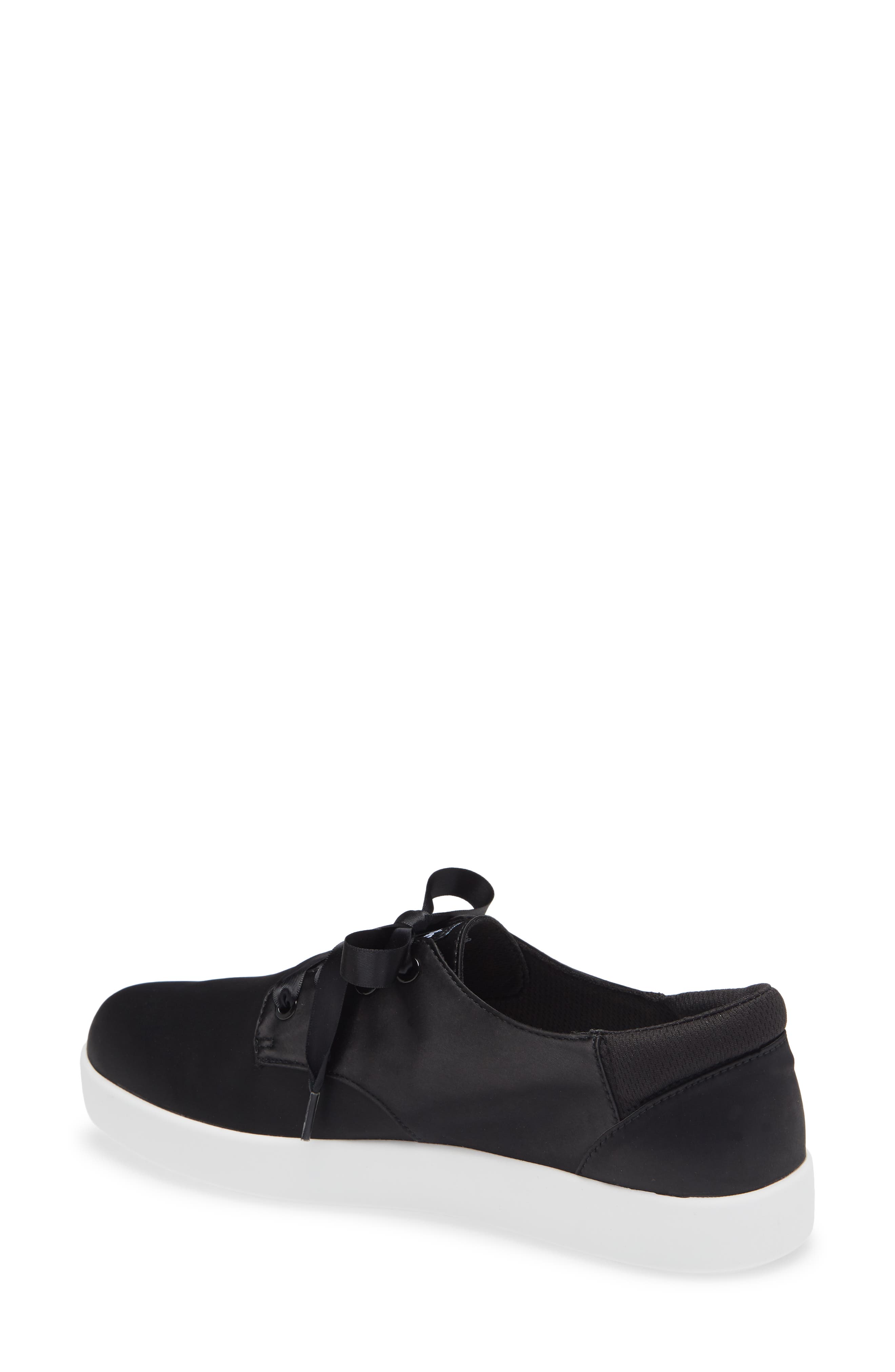 Poly Sneaker, Alternate, color, BLACK SATIN LEATHER