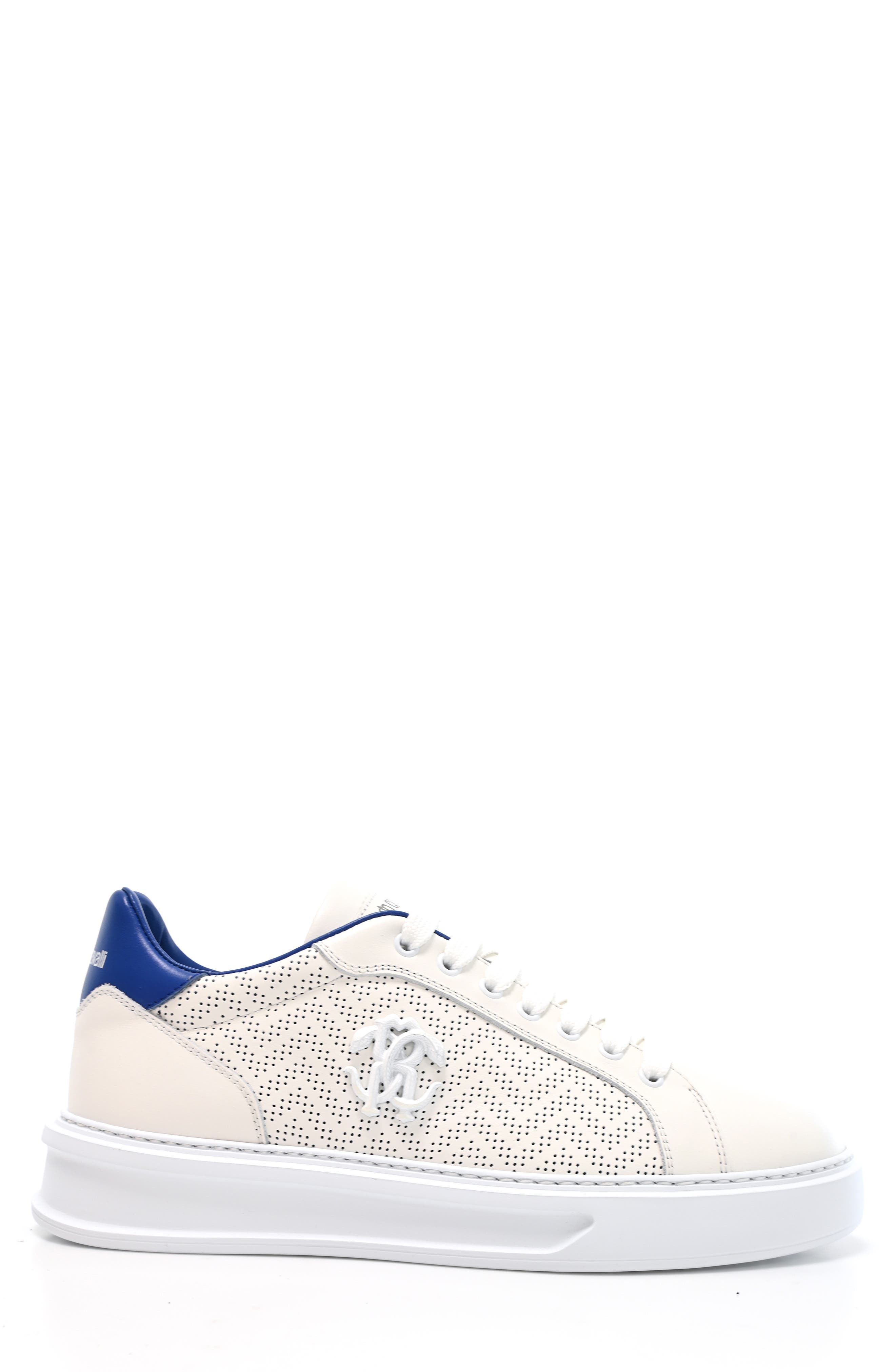 Roberto Cavalli Chucky Low Top Sneaker, Alternate, color, White/ Bluette