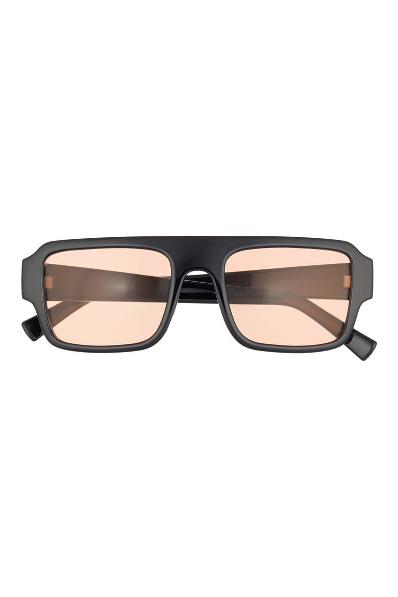 53mm Square Sunglasses, Main, color, BLACK OPAQUE