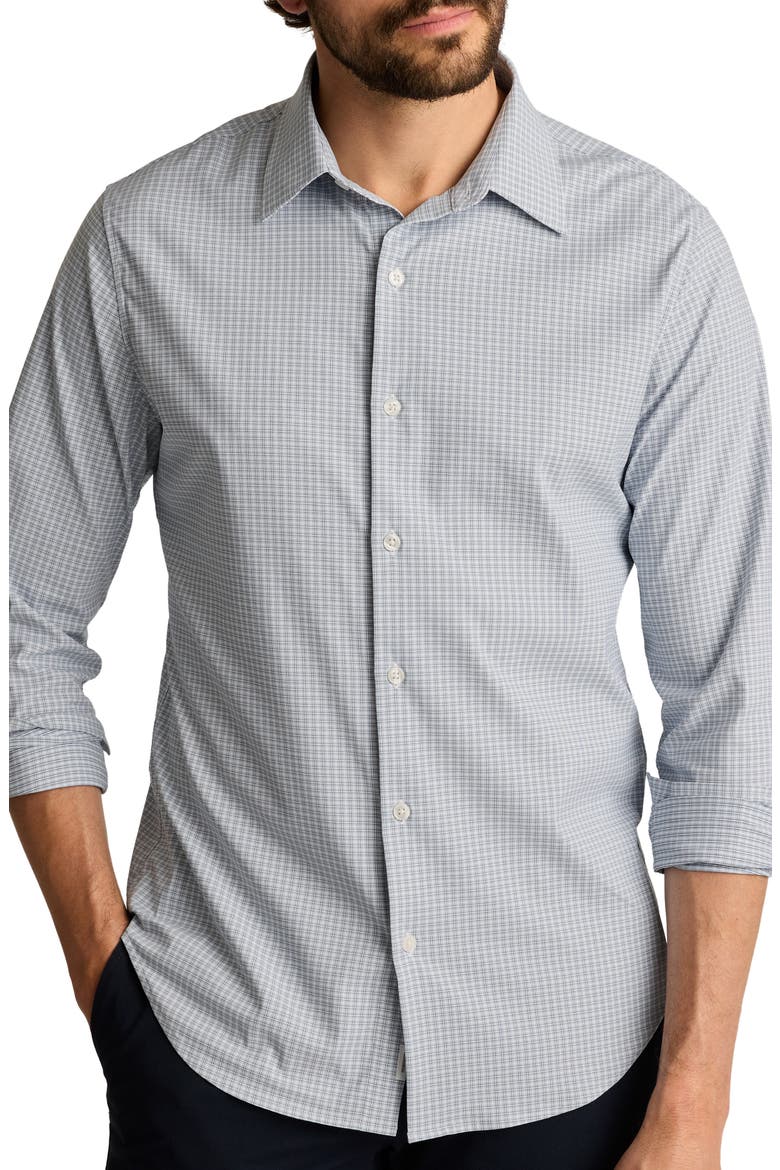Tech Slim Fit Solid Button-Up Shirt, Main, color, HENRY MICRO CHECK C11