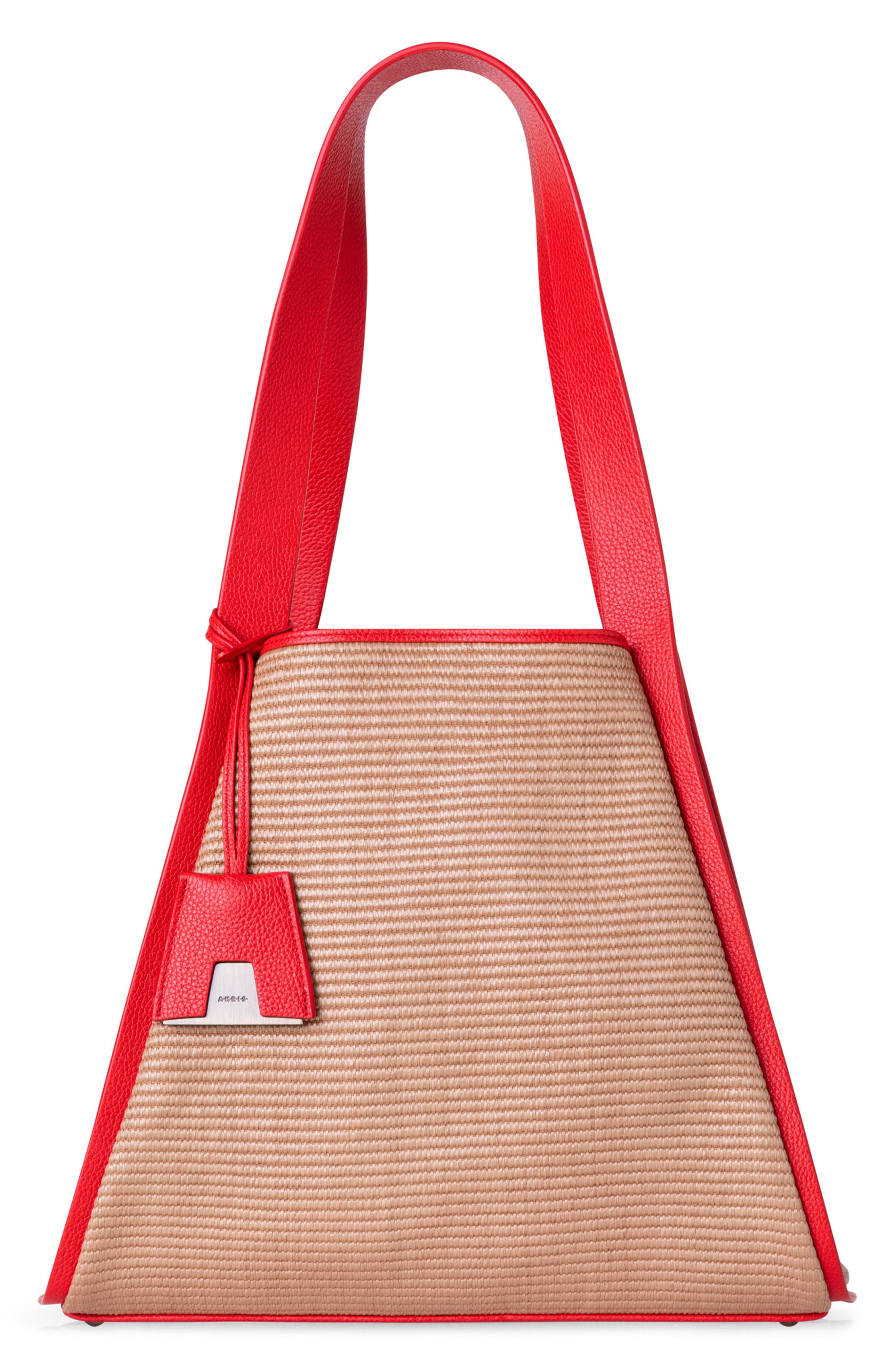 Akris Medium Alex Raffia & Leather Shopper, Alternate, color, 