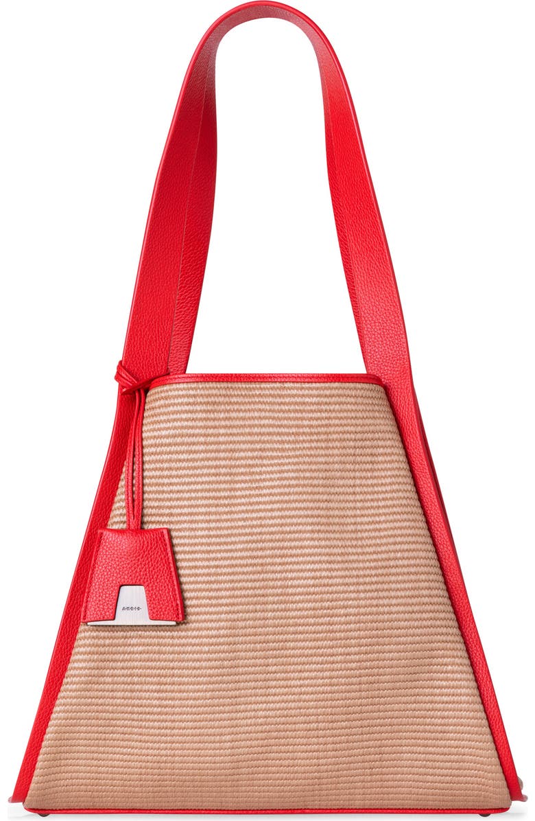 Akris Medium Alex Raffia & Leather Shopper, Alternate, color,