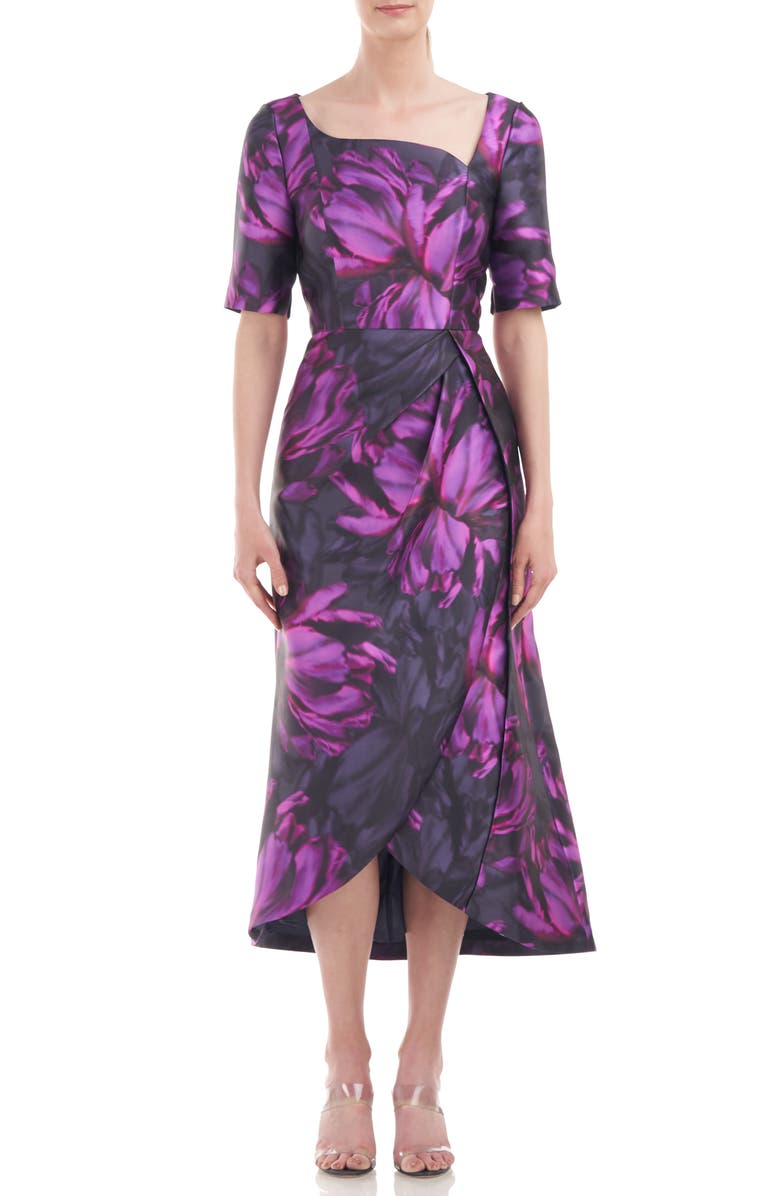Kay Unger Tallulah Floral High-Low Maxi Tulip Dress, Main, color,
