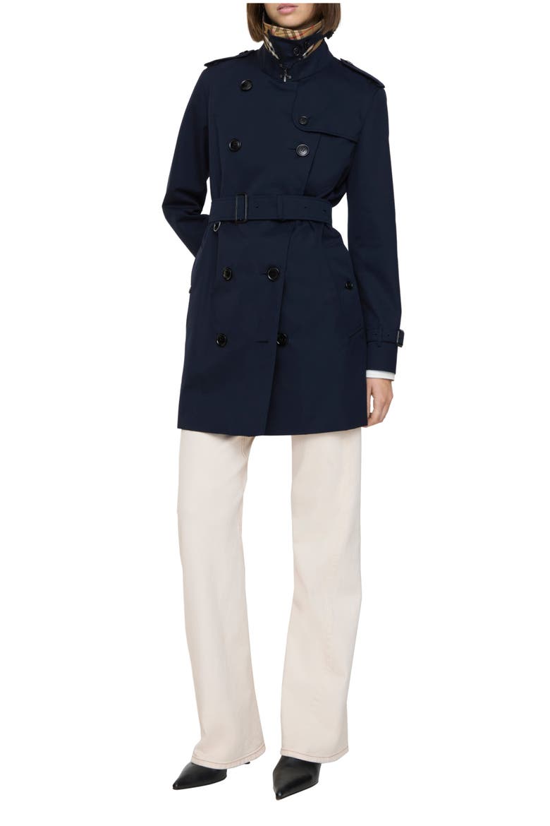 Short Kensington Heritage Trench Coat, Main, color, Coal blue