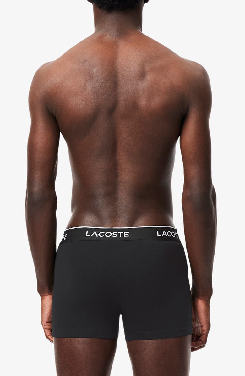 Lacoste 3-Pack Stretch Cotton Boxer Briefs, Alternate, color, Black