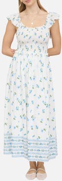 Blu Pepper Floral Ruffle Fit & Flare Midi Dress