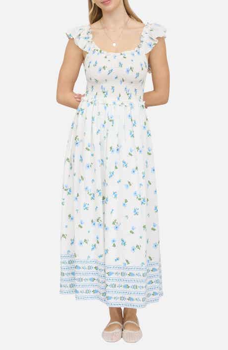Blu Pepper Floral Ruffle Fit & Flare Midi Dress