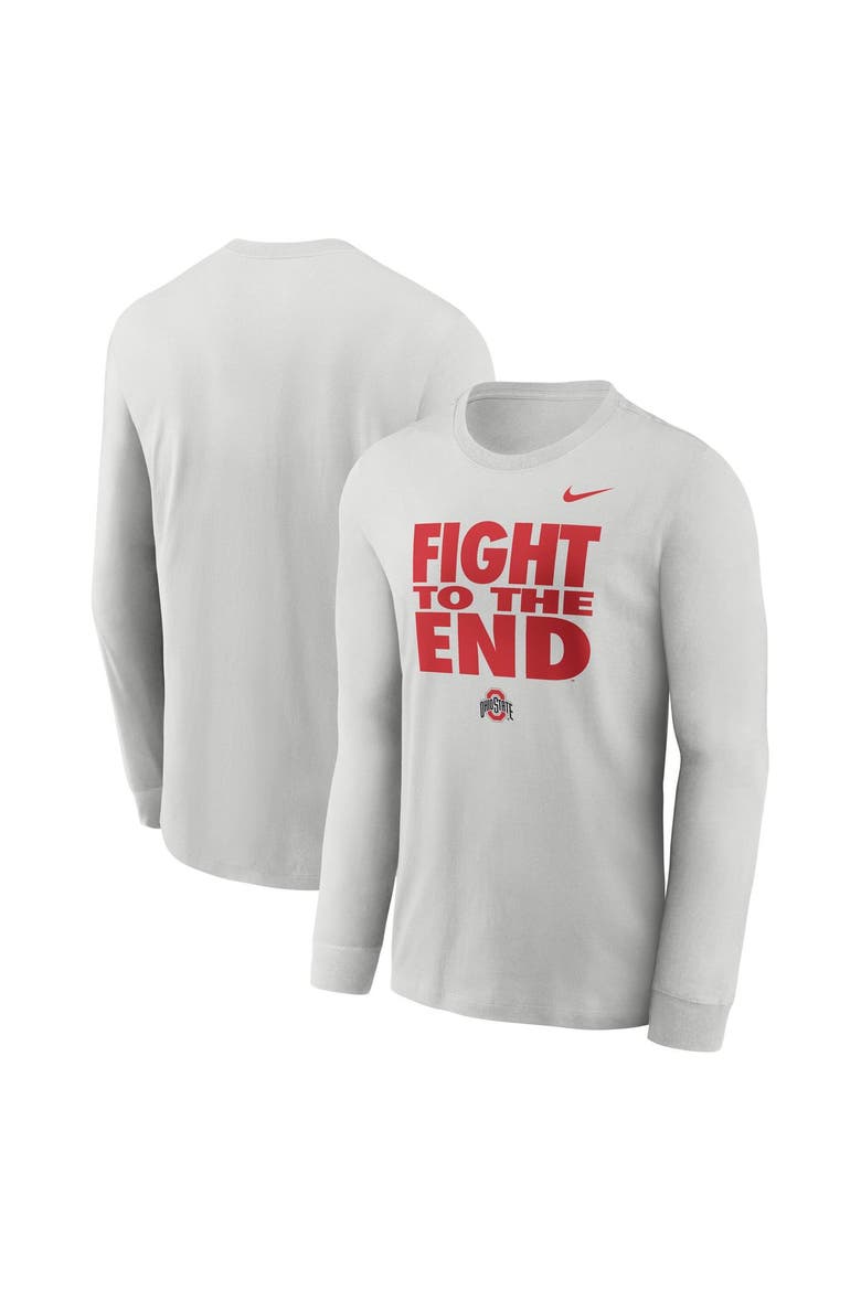 Men's Nike  Gray Ohio State Buckeyes 2026 Sideline Slogan Dri-FIT Long Sleeve T-Shirt, Alternate, color, Gray