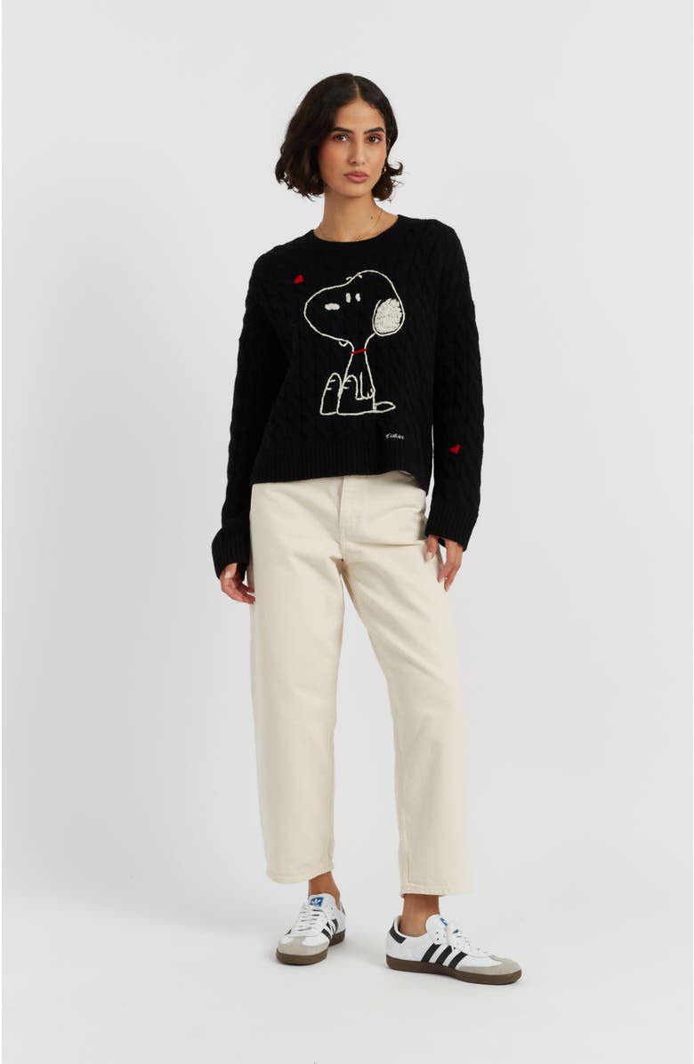 Chinti & Parker Wool Cashmere Snoopy Cable Sweater, Alternate, color, 