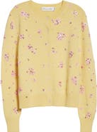 Oscar de la Renta Sequin & Crystal Embroidered Wool Cardigan