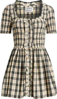 Damson Madder Mansi Check Organic Cotton Minidress