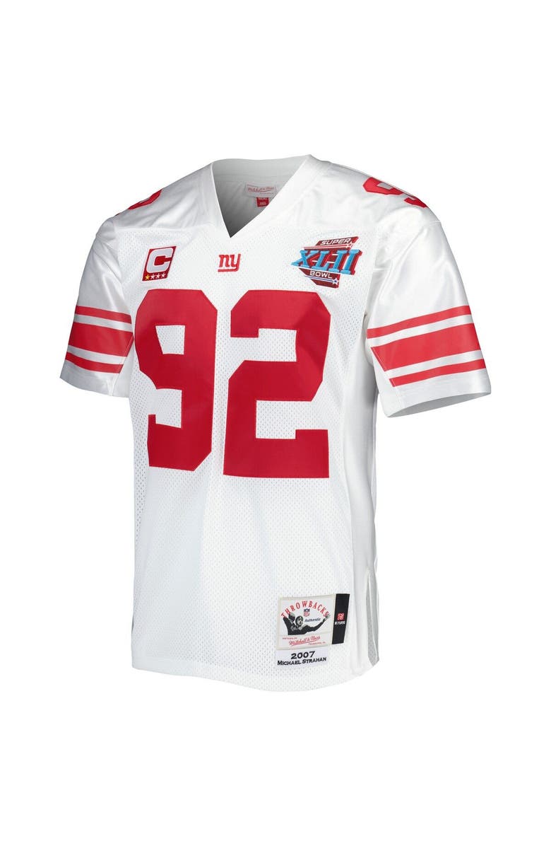 Mitchell & Ness Men's Mitchell & Ness Michael Strahan White New York Giants 2007 Authentic Throwback Retired Player Jersey, Alternate, color, 