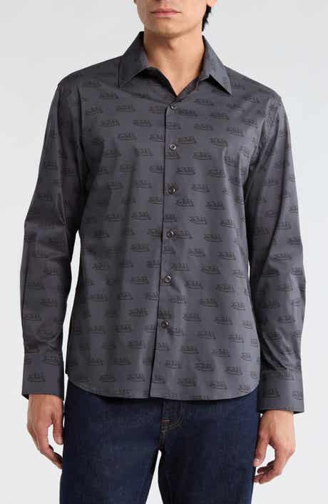 Von Dutch Logo Print Button-Up Shirt
