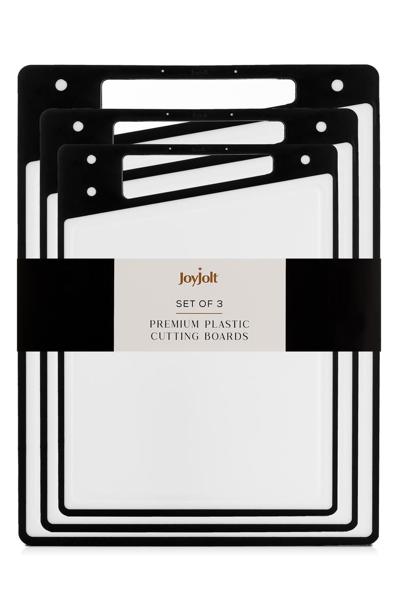 JoyJolt 3-Piece Cutting Board Set, Alternate, color, Black And White