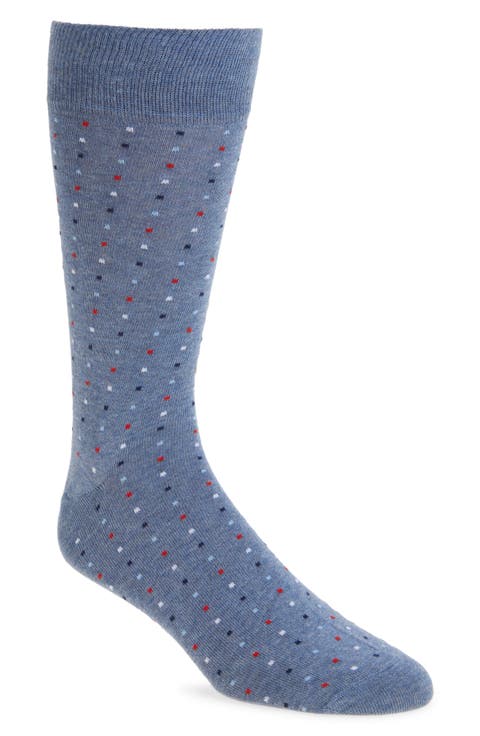 Mini Dot Cotton Blend Dress Socks