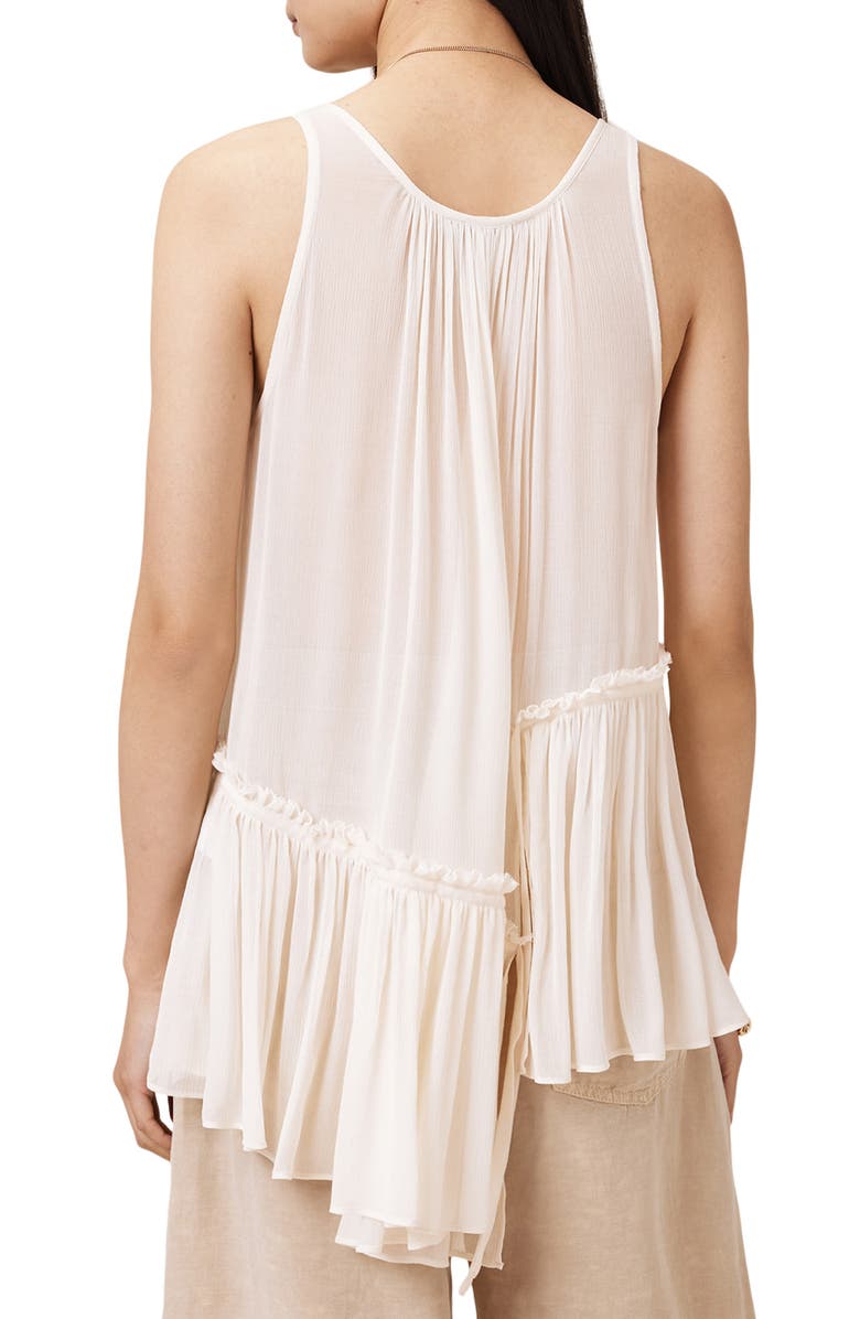 AllSaints Rach Semisheer Sleeveless Top, Alternate, color, Chalk White