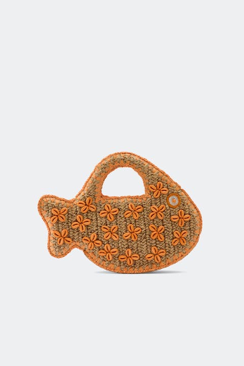 Puka Fish Raffia Handbag