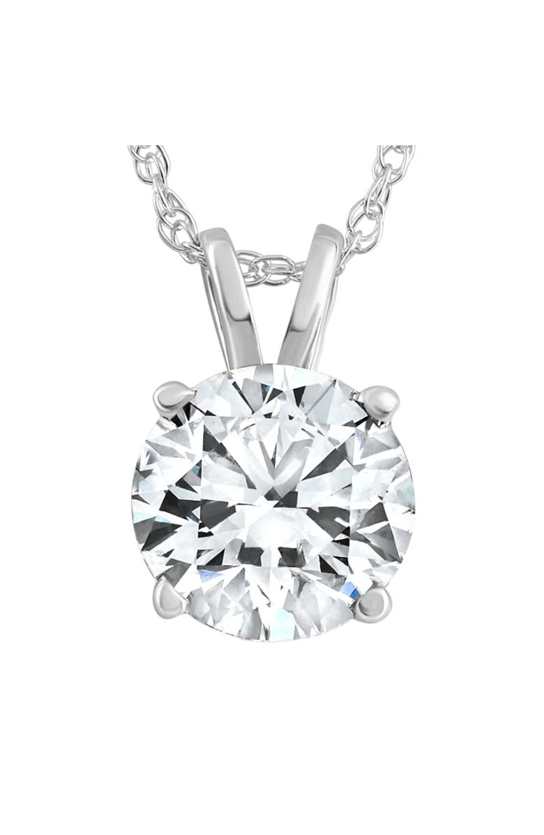 Bliss Diamond Certified 3Ct Diamond Pendant 14k Gold Lab Grown Necklace, Main, color, 14K White Gold